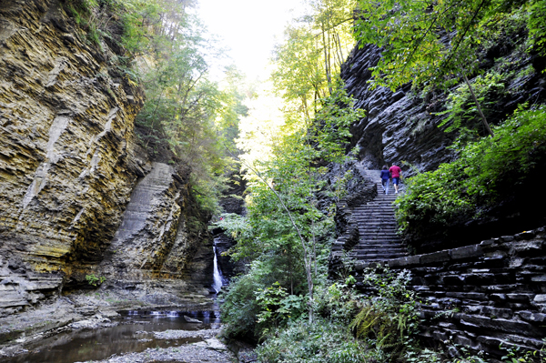 stairs, Central Cascade and the stone bridge